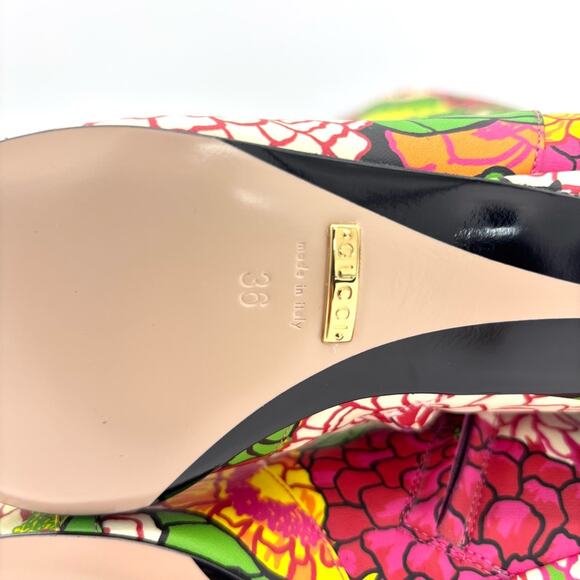 NIB Gucci x Ken Scott Horsebit Pomponica Knee High Floral Kitten Heel Boots 36 - Picture 9 of 9